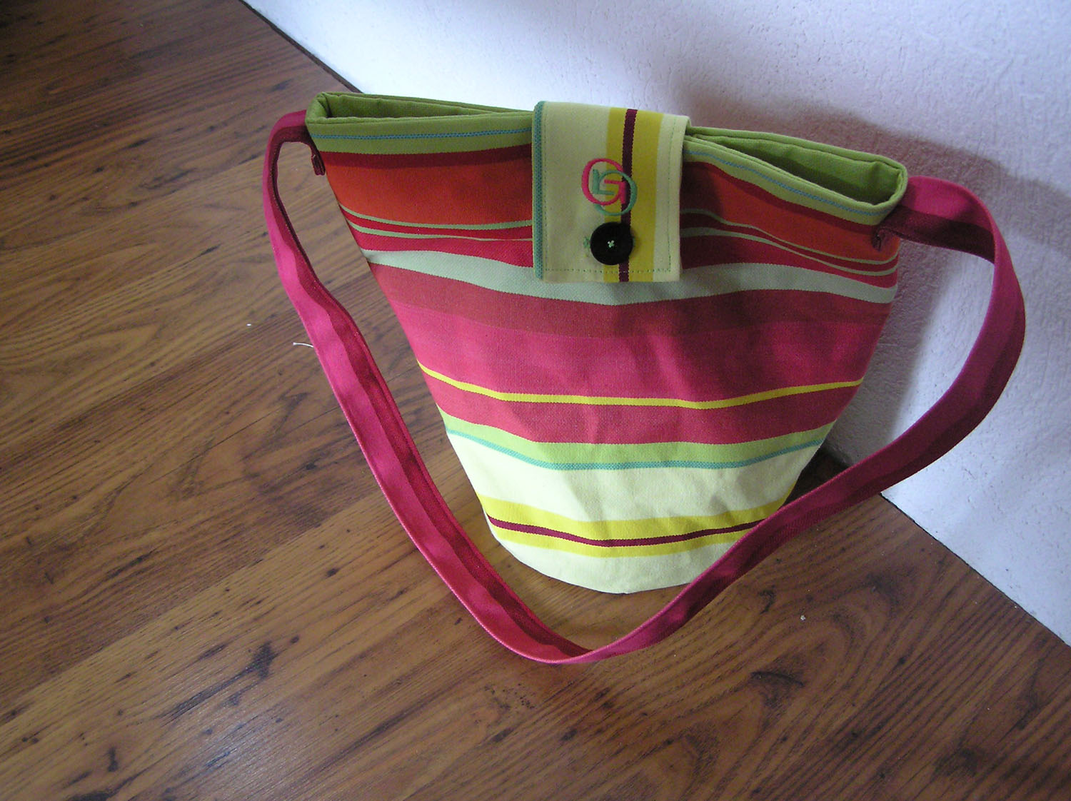 Sac rond doublé en toile de transat