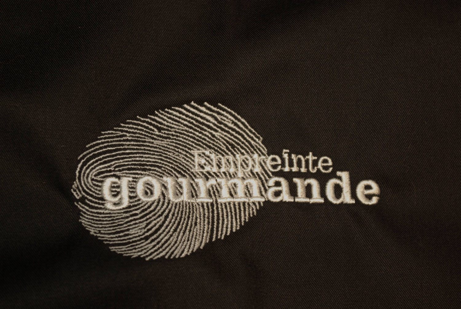 Tablier Empreinte gourmande détail