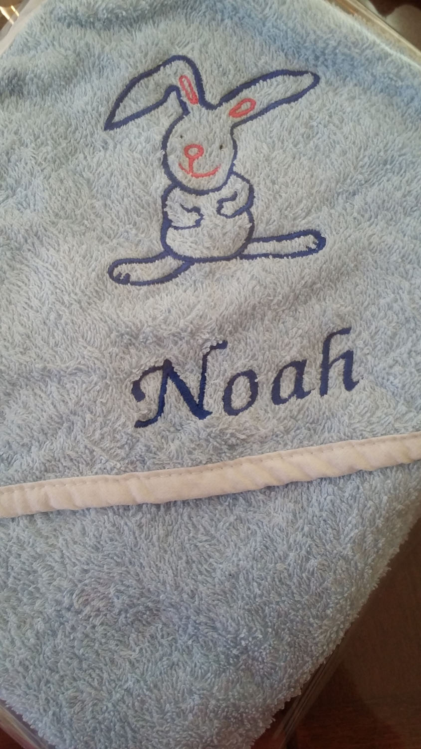 Linge lapin bleu Noah